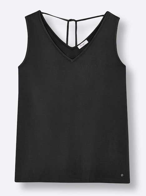 Shirttop Shirttop mit Bindeband im Nacken Ärmellos