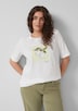 Baumwoll-T-Shirt mit Frontprint und Pailletten
