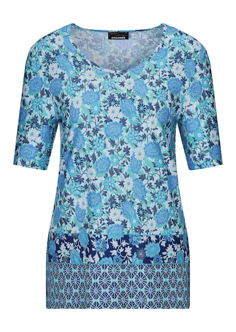 GOLDNER Shirt Shirt met bloemen en randdessin