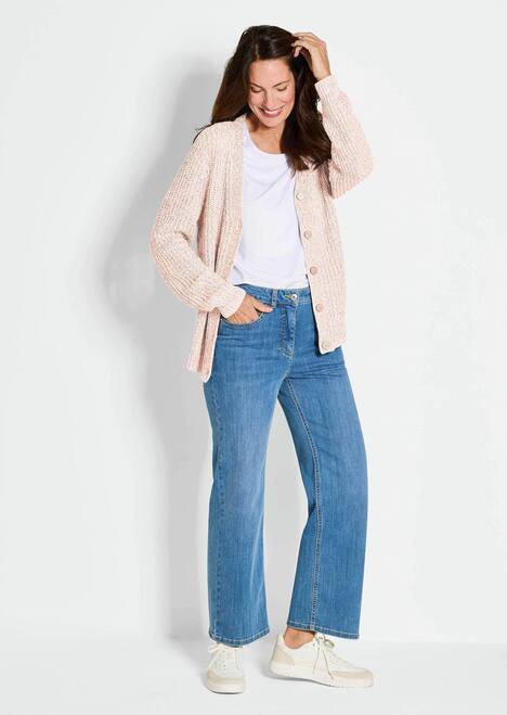 Langarm Strickjacke mit V-Ausschnitt