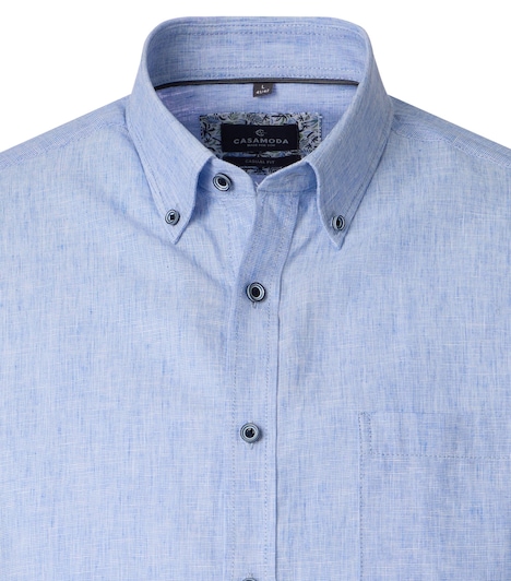 Leinenhemd kurzarm uni Casual Fit