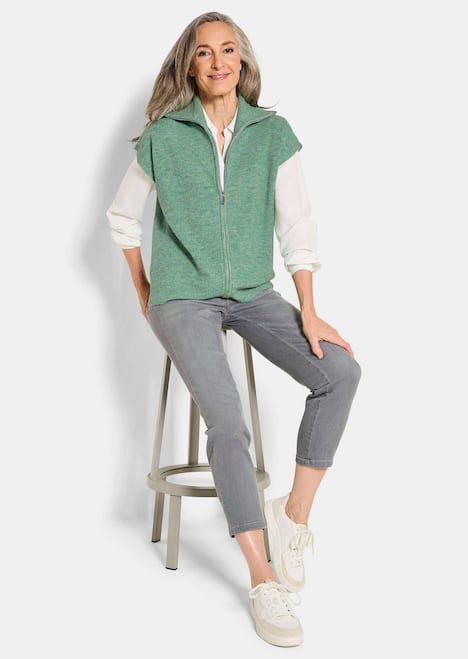 GOLDNER Tricot vest Tricot vest met ritssluiting