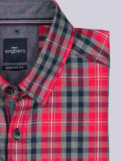 engbers Herren Langarm-Hemd kariert , Feuerrot