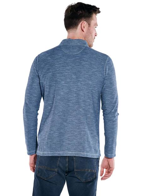 engbers Herren Langarm-Shirt strukturiert , Marineblau