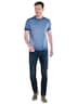 Herren T-Shirt gestreift , Saphirblau