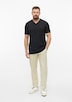 Baumwoll-T-Shirt mit Logo-Print und V-Neck