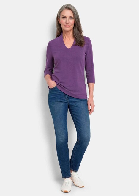 Elegantes Basic-Shirt mit V-Ausschnitt