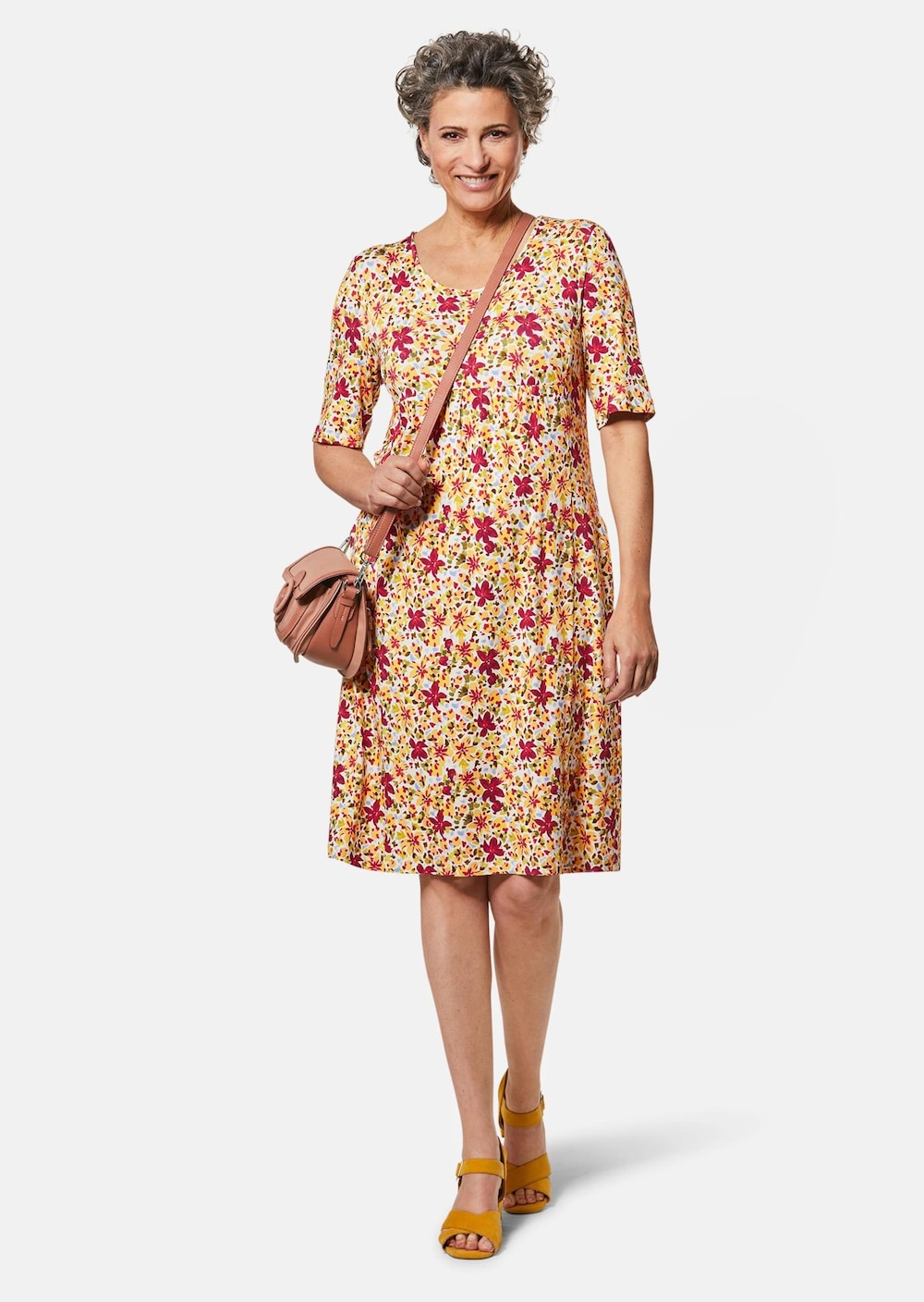 Elastisches Jerseykleid mit modischem Druck