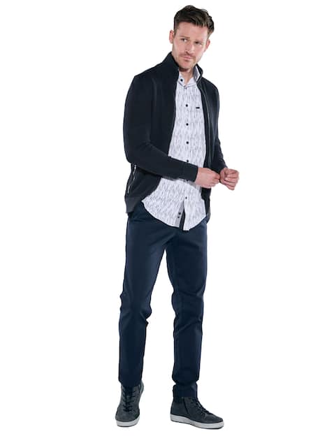 engbers Herren Cardigan regular , Saphirblau