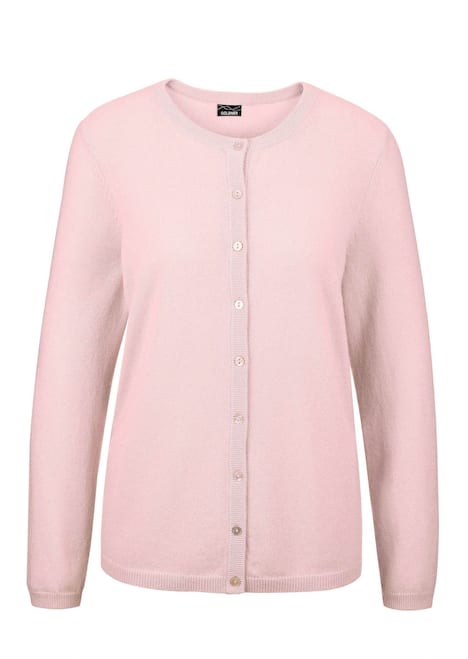 Kaschmirstrickjacke mit Rundhalsausschnitt