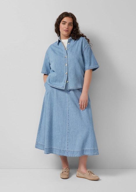 Denim-Bluse im Relaxed Fit