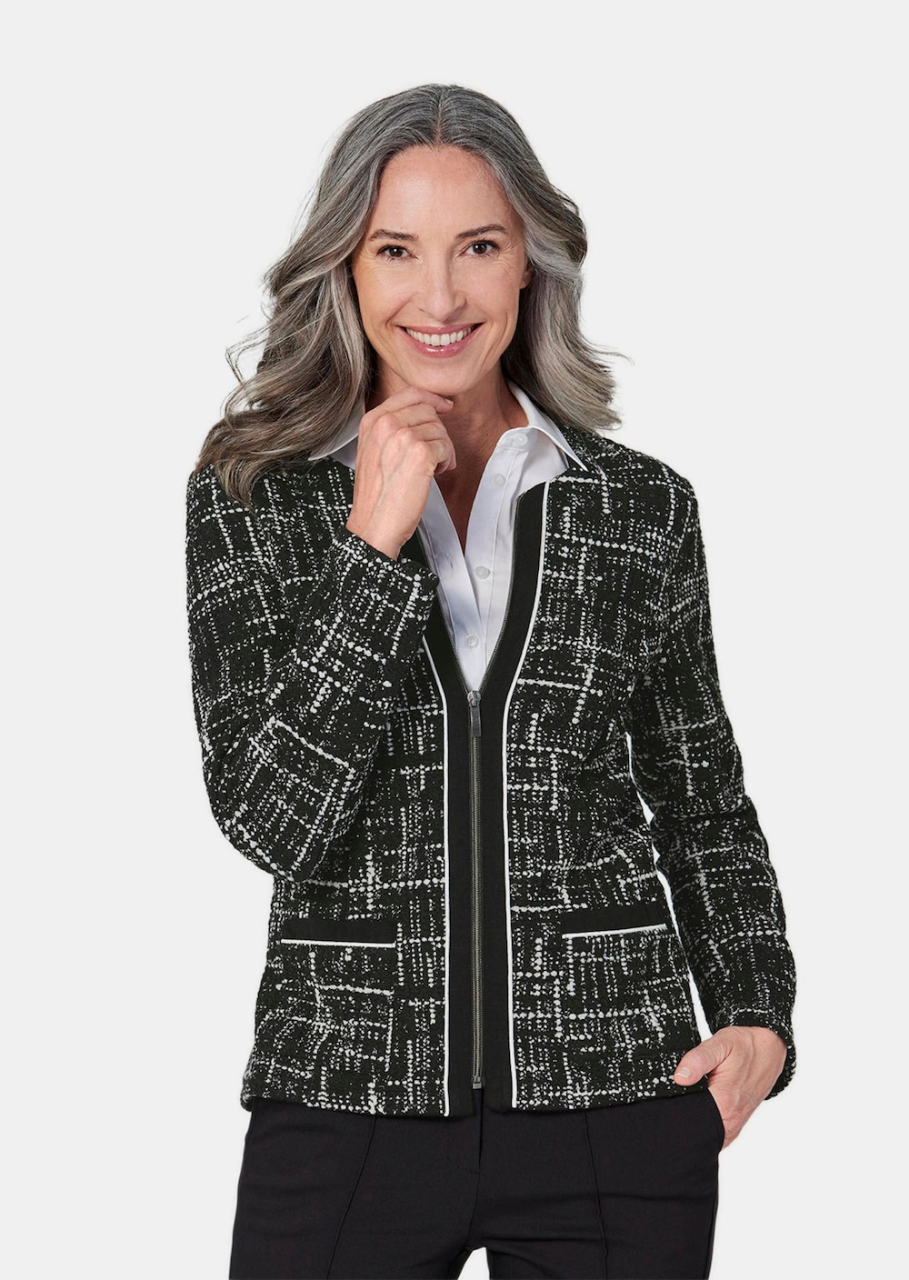 Leichte Jacke in Jersey Jacquard