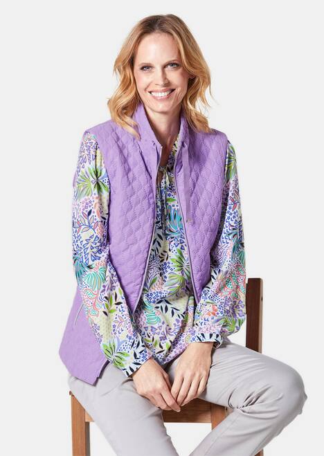 GOLDNER Gewatteerde bodywarmer Licht, doorgestikt vest met opstaande kraag