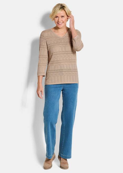 Sommerpullover mit V-Ausschnitt