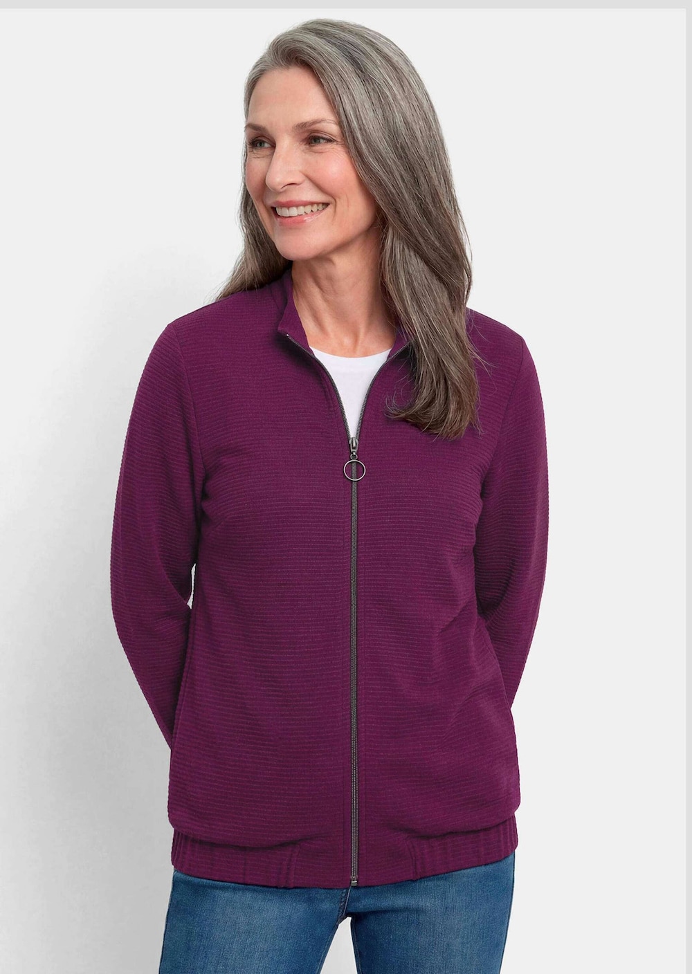Jerseyjacke mit Ottomanstruktur