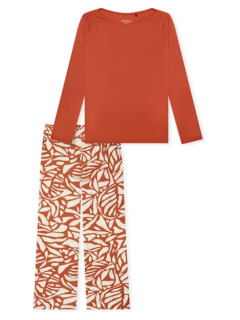 Schiesser Damen Pyjama Selected Premium terracotta