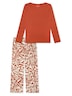 Schiesser Damen Pyjama Selected Premium terracotta