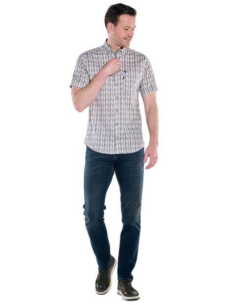 engbers Herren Hemd gemustert , Khaki