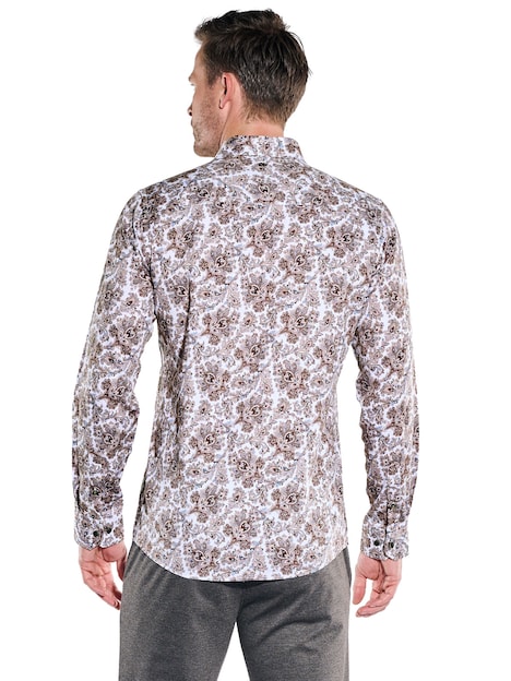 Herren Hemd langarm , Braun