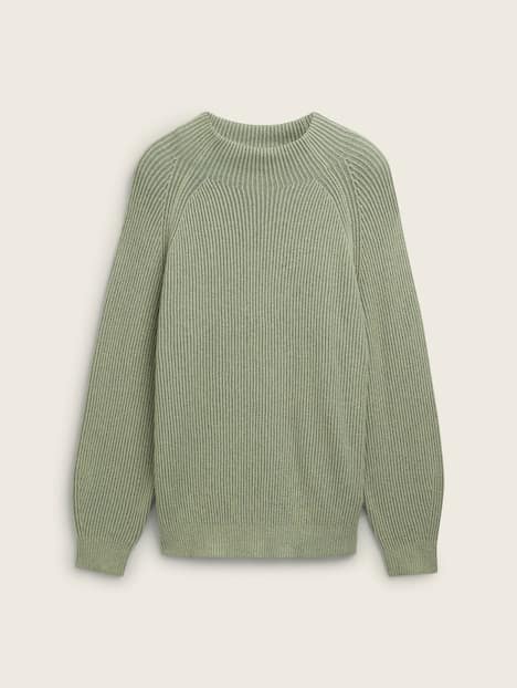 Strickpullover mit Stehkragen