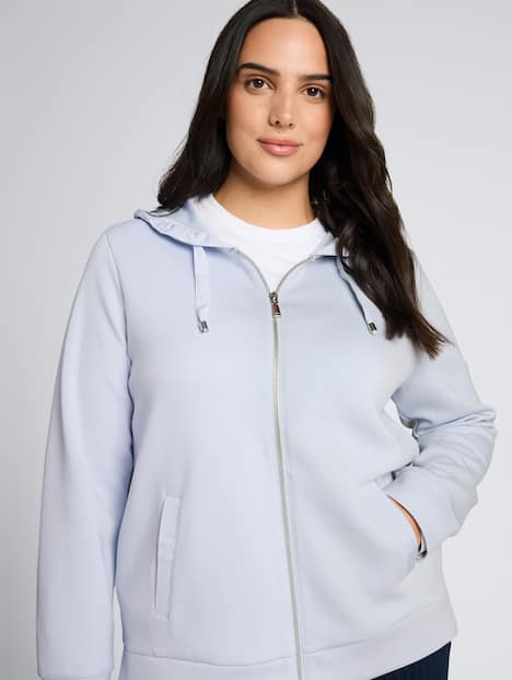 Hoodie Sweatjacke aus Scuba