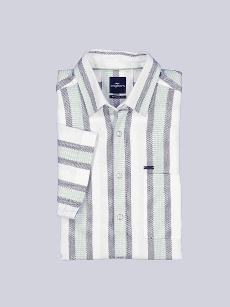 Herren Luftiges Leno-Baumwollhemd , Hellgruen