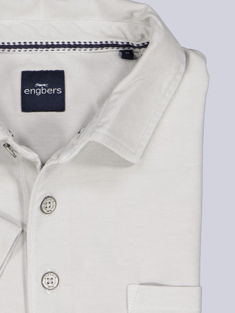 Herren Polo-Shirt uni , Silbergrau