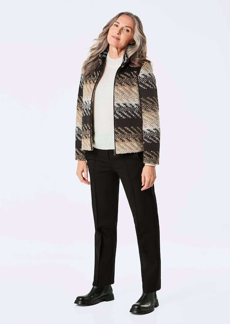 Gerade Herbstjacke, Blockstreifen