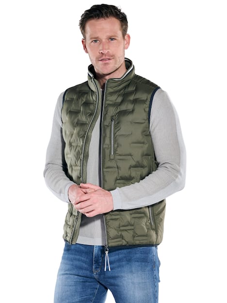 engbers Herren Steppweste mit Stehkragen , Khaki