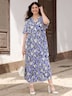 Webkleid A-Linien-Kleid mit Volants Kurzarm