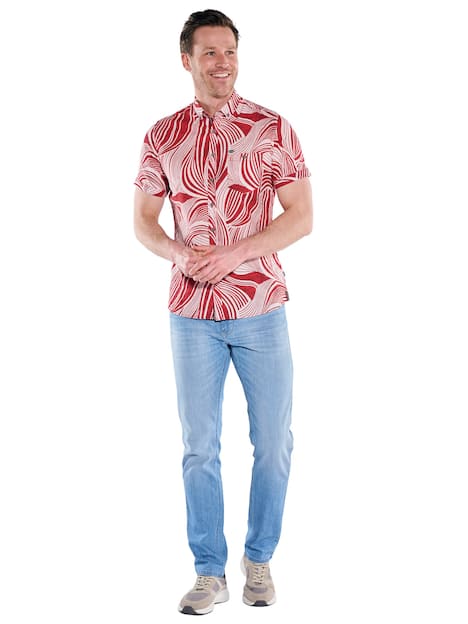 engbers Herren Seersucker Kurzarmhemd , Feuerrot