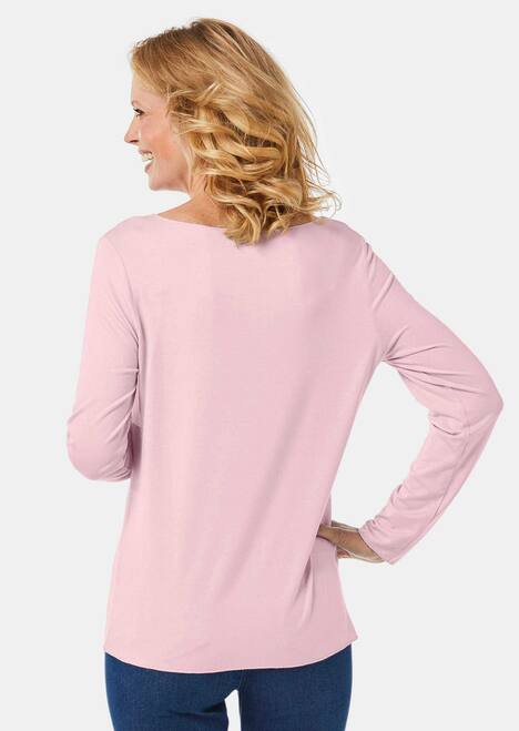 Langarmshirt mit tonaler Zierkante