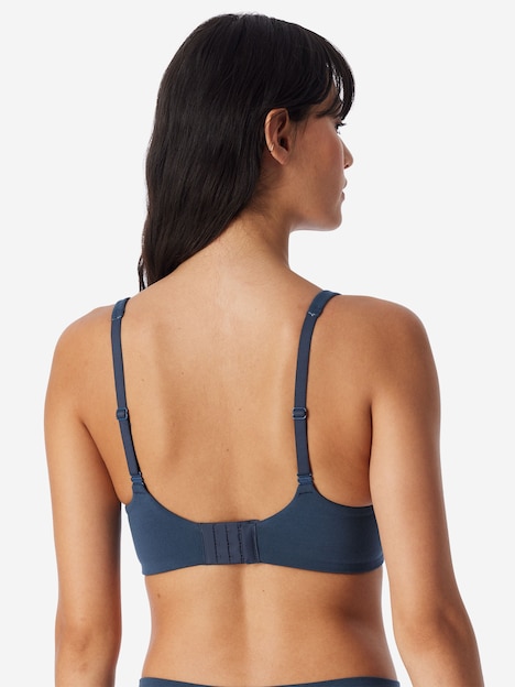 Schiesser Damen Bügelloser BH Unique Cotton deepblue