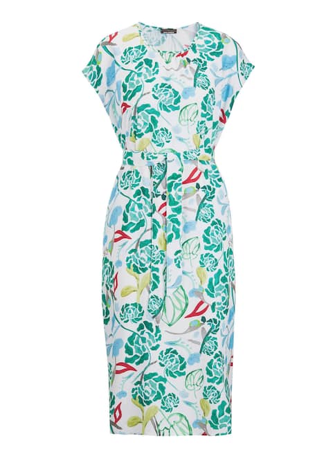 GOLDNER Jurk met print Gedessineerde jurk met print allover & strikceintuurtje