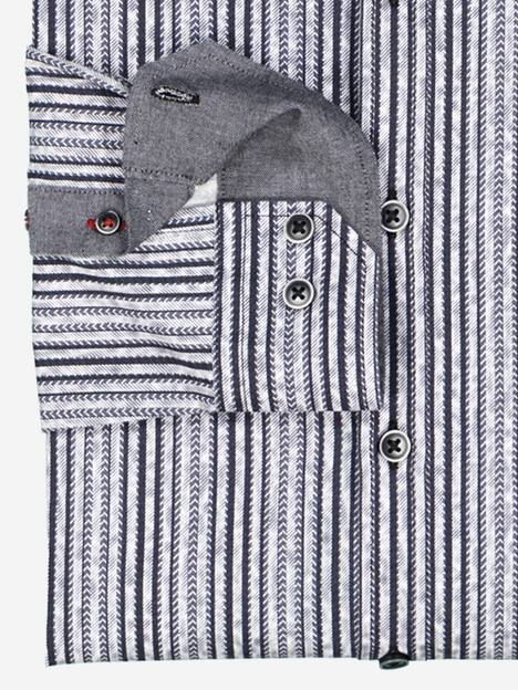 engbers Herren Langarm-Hemd gestreift , Schwarz