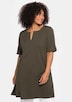 Longshirt Kurzarm Uni Ohne Kragen