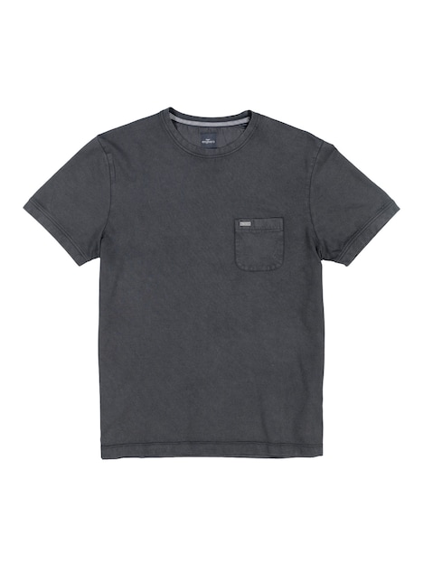 Herren Rundhals T-Shirt mit Brusttasche , Schwarz