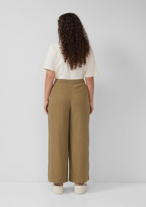 Wide Leg-Hose aus Leinenmix