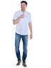 Herren Kurzarm-Hemd aus Leinen , Hellblau