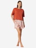 Schiesser Damen Pyjamaoberteil Mix Relax terracotta