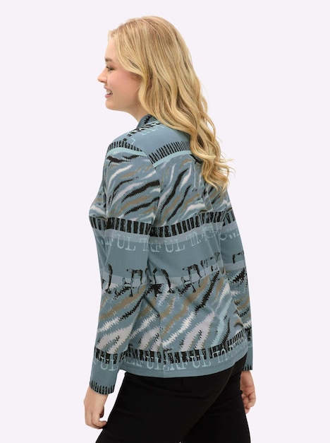 Stehkragen-Shirt Langarm Sonstiges Muster Stehkragen