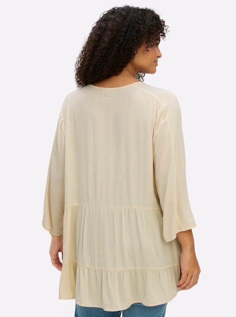 Bluse 3/4-Arm Ohne Kragen