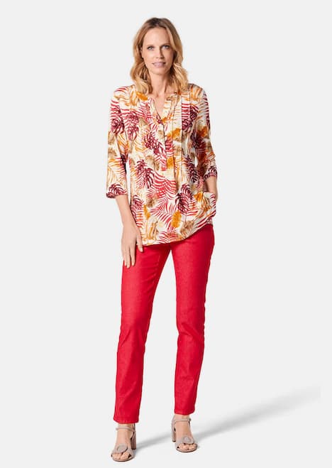 Figurschmeichelndes Drucktunika-Shirt