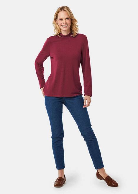 GOLDNER Shirt met opstaande kraag Shirt met opstaande kraag met lange mouwen