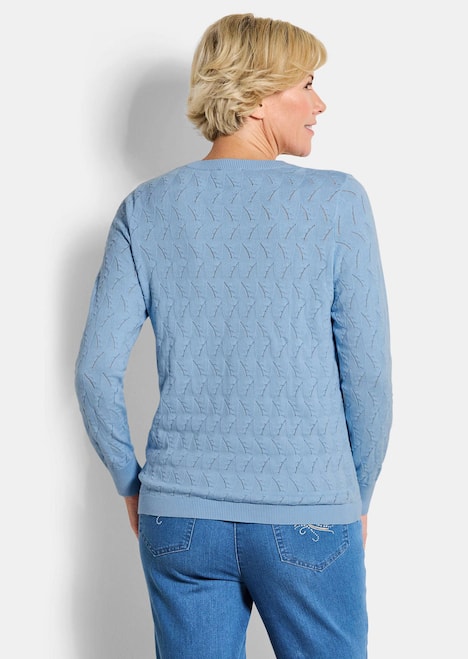 Baumwollpullover mit Zick-Zack-Muster