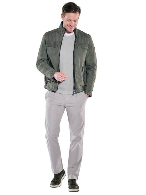 engbers Herren Lederjacke mit Stehkragen , Gruen