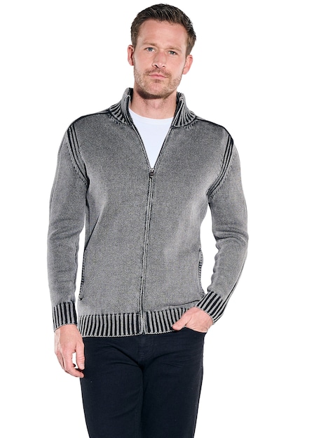 Herren Modische Strickjacke , Dunkelgrau