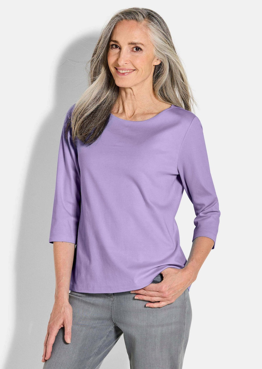Basic Shirt mit U-Boot-Ausschnitt