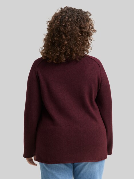 Loose Fit Strickpullover mit Stehkragen