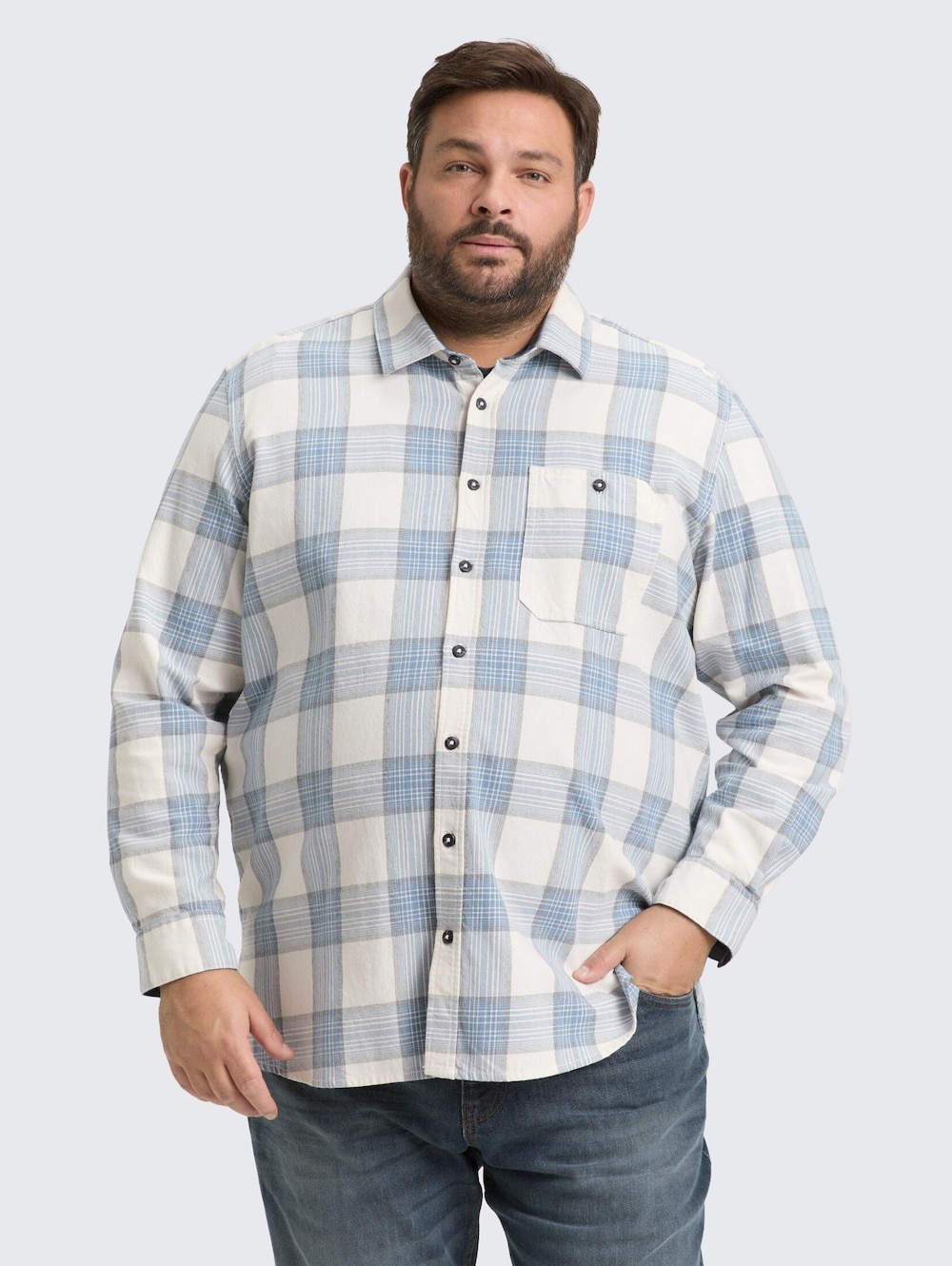 Tom Tailor Men PLUS Blusen & Shirts Plus Size - Hemd mit Karomuster